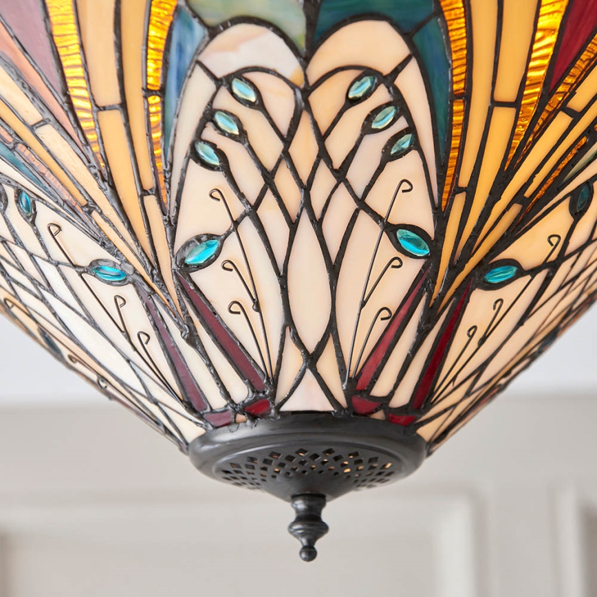 Endon 70241 - Φωτιστικό οροφής Tiffany HECTOR 2xE27/60W/230V, διάμετρος 40 cm