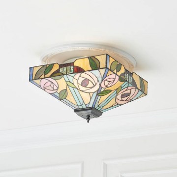 Endon 70699 - Φωτιστικό οροφής Tiffany WILLOW 2xE27/60W/230V 35x35 cm