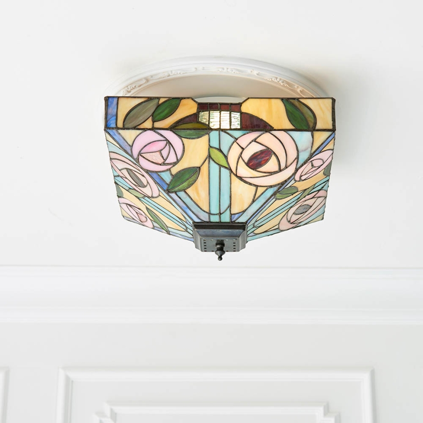 Endon 70699 - Φωτιστικό οροφής Tiffany WILLOW 2xE27/60W/230V 35x35 cm