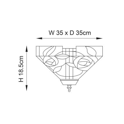 Endon 70699 - Φωτιστικό οροφής Tiffany WILLOW 2xE27/60W/230V 35x35 cm
