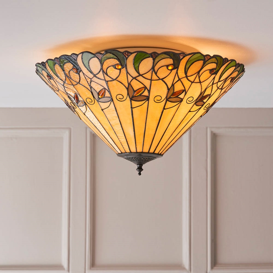 Endon 70706 - Φωτιστικό οροφής JAMELIA 2xE27/60W/230V διάμετρος 50 cm