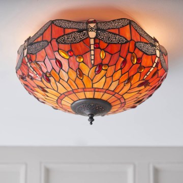 Endon 70721 - Φωτιστικό οροφής Tiffany DRAGONFLY 2xE27/60W/230V pr. 41 cm