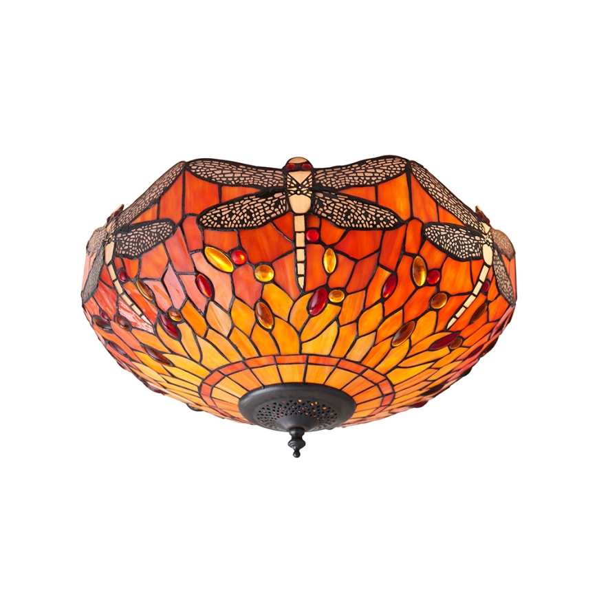 Endon 70721 - Φωτιστικό οροφής Tiffany DRAGONFLY 2xE27/60W/230V pr. 41 cm