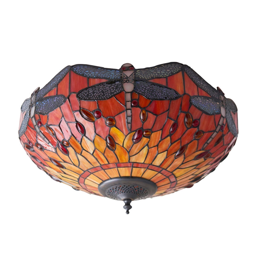 Endon 70721 - Φωτιστικό οροφής Tiffany DRAGONFLY 2xE27/60W/230V pr. 41 cm