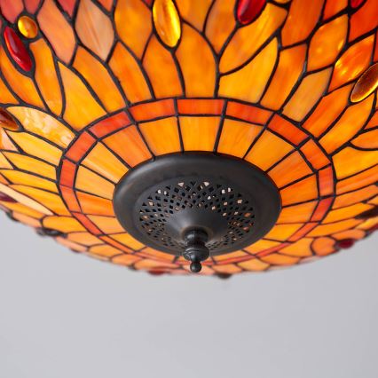 Endon 70721 - Φωτιστικό οροφής Tiffany DRAGONFLY 2xE27/60W/230V pr. 41 cm