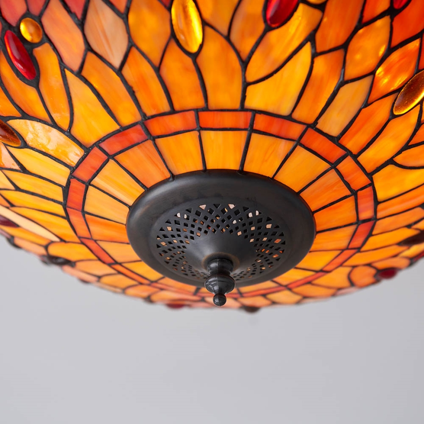 Endon 70721 - Φωτιστικό οροφής Tiffany DRAGONFLY 2xE27/60W/230V pr. 41 cm