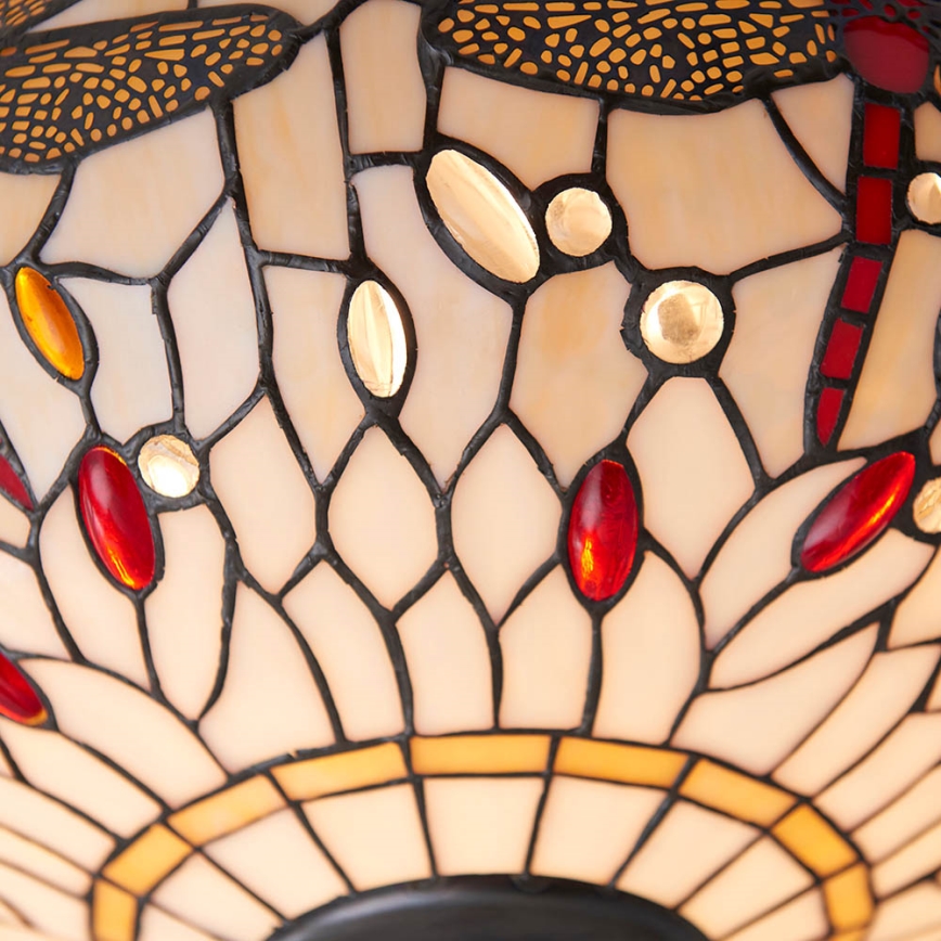 Endon 70723 - Φωτιστικό οροφής Tiffany DRAGONFLY 2xE27/60W/230V Ø 41 εκ.
