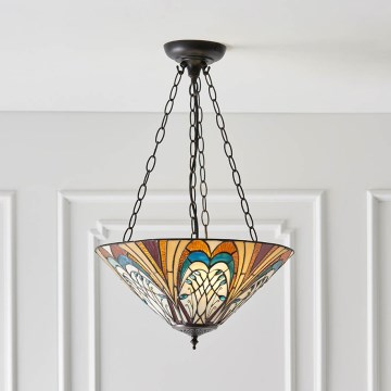 Endon 70750 - Πολυέλαιος σε αλυσίδα Tiffany HECTOR 3xE27/60W/230V, διάμ. 40 εκ.
