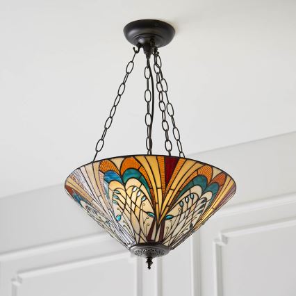 Endon 70750 - Πολυέλαιος σε αλυσίδα Tiffany HECTOR 3xE27/60W/230V, διάμ. 40 εκ.