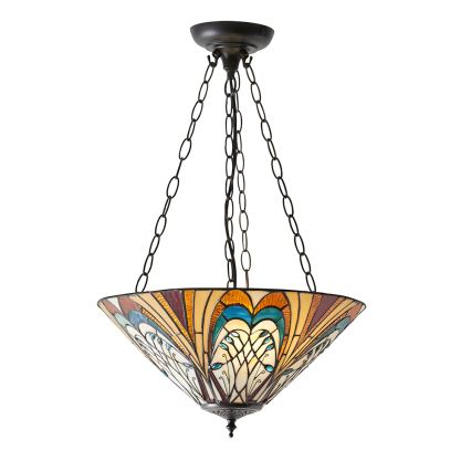 Endon 70750 - Πολυέλαιος σε αλυσίδα Tiffany HECTOR 3xE27/60W/230V, διάμ. 40 εκ.