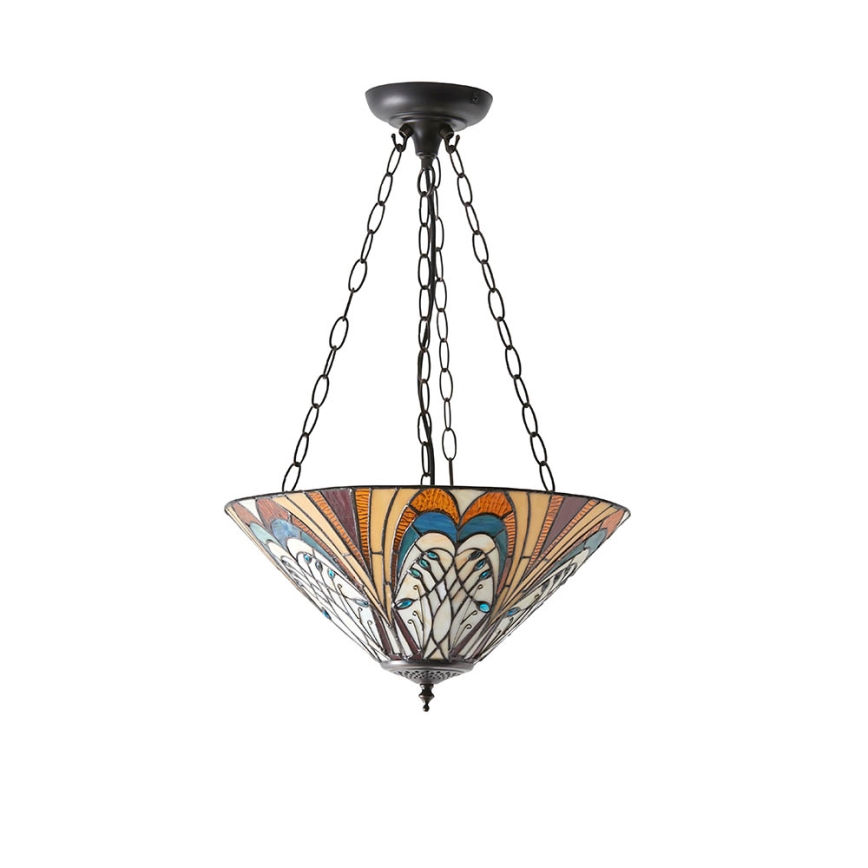 Endon 70750 - Πολυέλαιος σε αλυσίδα Tiffany HECTOR 3xE27/60W/230V, διάμ. 40 εκ.
