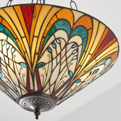 Endon 70750 - Πολυέλαιος σε αλυσίδα Tiffany HECTOR 3xE27/60W/230V, διάμ. 40 εκ.