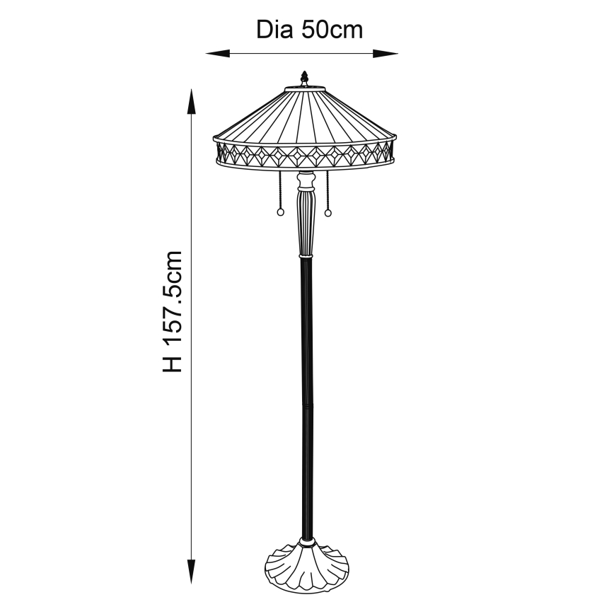 Endon 70936 - Φωτιστικό δαπέδου FARGO 2xE27/60W/230V Ø 50 cm