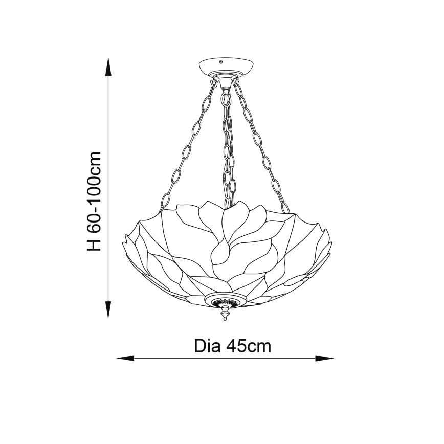 Endon 70946 - Κρεμαστό φωτιστικό οροφής BOTANICA 3xE27/60W/230V διάμετρος 45 cm