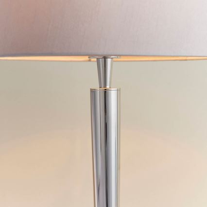 Endon 72175 - Eπιτραπέζιο φωτιστικό με θύρα USB SYON 1xE14/40W/230V γυαλιστερό χρώμιο/μπεζ
