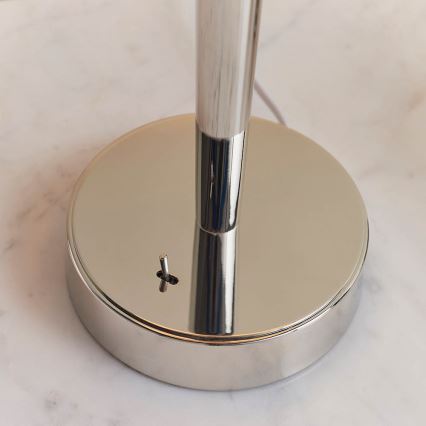 Endon 72175 - Eπιτραπέζιο φωτιστικό με θύρα USB SYON 1xE14/40W/230V γυαλιστερό χρώμιο/μπεζ