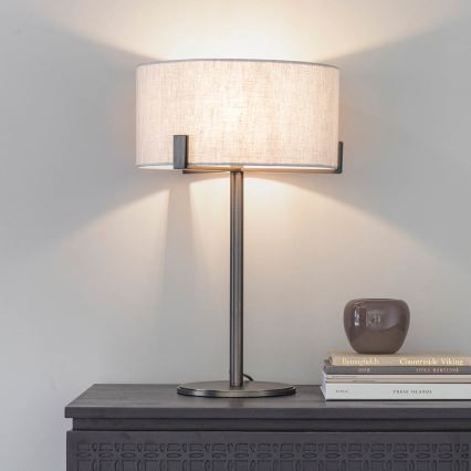 Endon 72631 - Επιτραπέζιο φωτιστικό HAYFIELD 1xE27/40W/230V μπρονζέ/γκρι