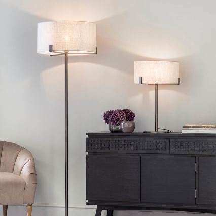 Endon 72634 - Επιδαπέδιο φωτιστικό HAYFIELD 1xE27/40W/230V καφέ/γκρι