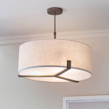 Endon 72635 - Κρεμαστό φωτιστικό HAYFIELD 3xE27/40W/230V ματ χρώμιο/γκρι
