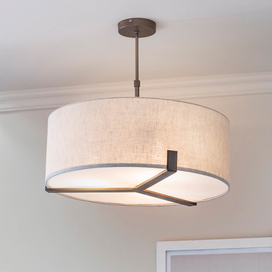 Endon 72635 - Κρεμαστό φωτιστικό HAYFIELD 3xE27/40W/230V ματ χρώμιο/γκρι