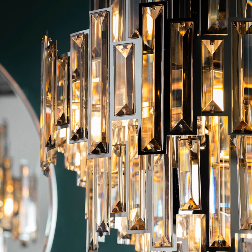 Endon 72744 - Κρυστάλλινο πολυέλαιος με αλυσίδα VIVIANA 12xE14/40W/230V γυαλιστερό χρώμιο/καπνιστό