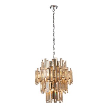 Endon 72744 - Κρυστάλλινο πολυέλαιος με αλυσίδα VIVIANA 12xE14/40W/230V γυαλιστερό χρώμιο/καπνιστό