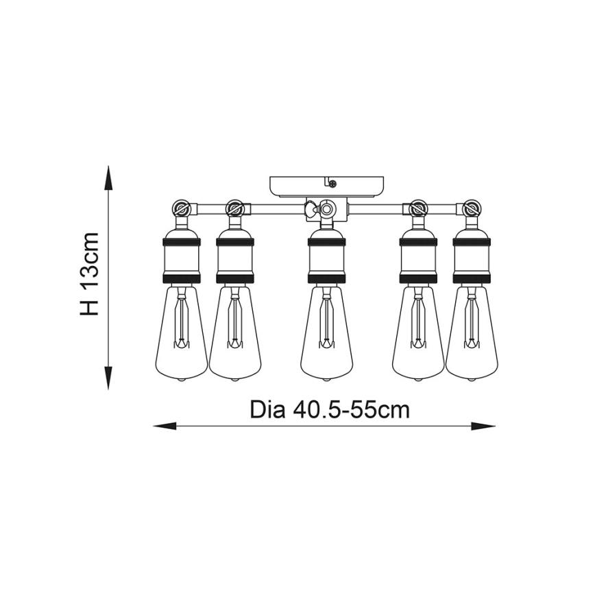 Endon 76336 - Σποτ φωτιστικό HAL 5xE27/40W/230V ματ χρώμιο/χάλκινο
