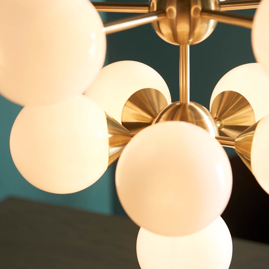 Endon 76500 - Κρεμαστό φωτιστικό οροφής OSCAR 11xG9/18W/230V ορείχαλκος