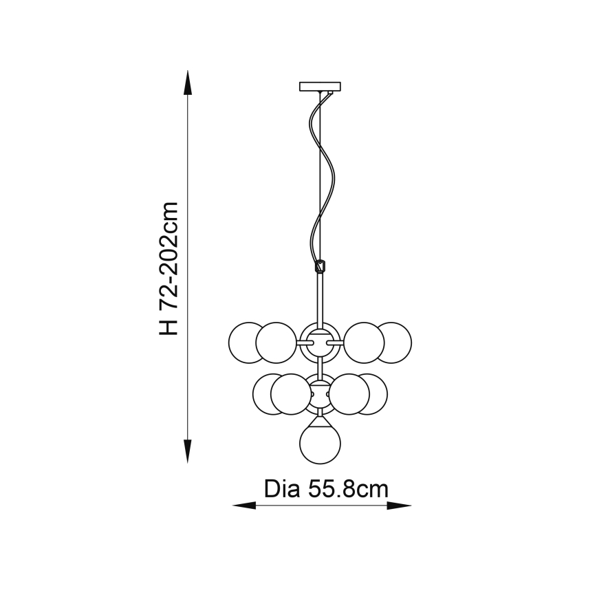Endon 76500 - Κρεμαστό φωτιστικό οροφής OSCAR 11xG9/18W/230V ορείχαλκος