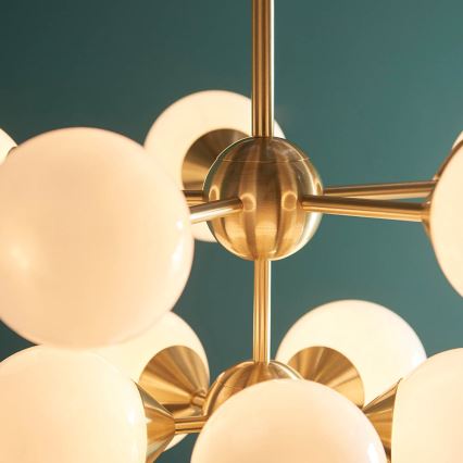 Endon 76500 - Κρεμαστό φωτιστικό οροφής OSCAR 11xG9/18W/230V ορείχαλκος