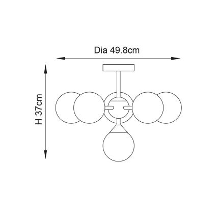 Endon 76501 - Πολυέλαιος σε ράβδο OSCAR 6xG9/5W/230V χρυσός
