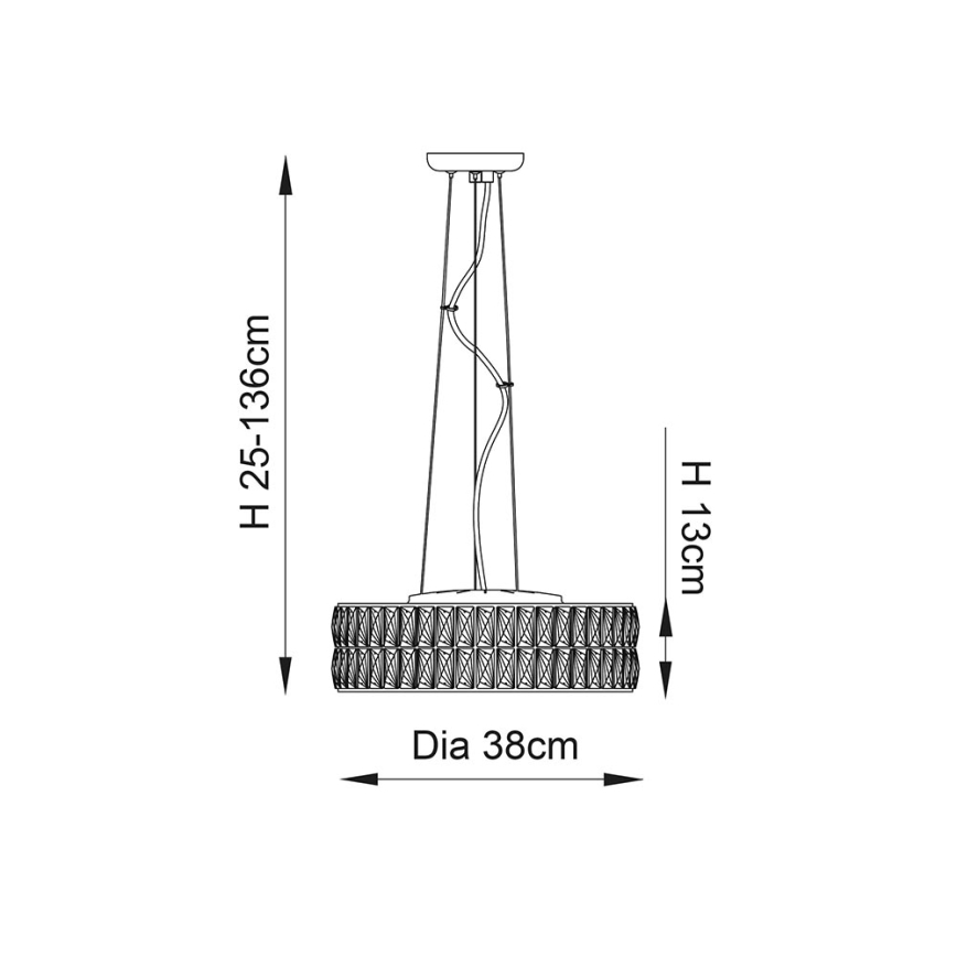 Endon 76513 - Κρεμαστό φωτιστικό με καλώδιο VERINA 5xLED/5W/230V γυαλιστερό χρώμιο