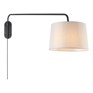 Endon 79380 - Επιτοίχιο φωτιστικό CARLSON 1xE27/40W/230V γκρι/μαύρο