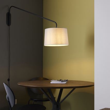 Endon 79380 - Επιτοίχιο φωτιστικό CARLSON 1xE27/40W/230V γκρι/μαύρο