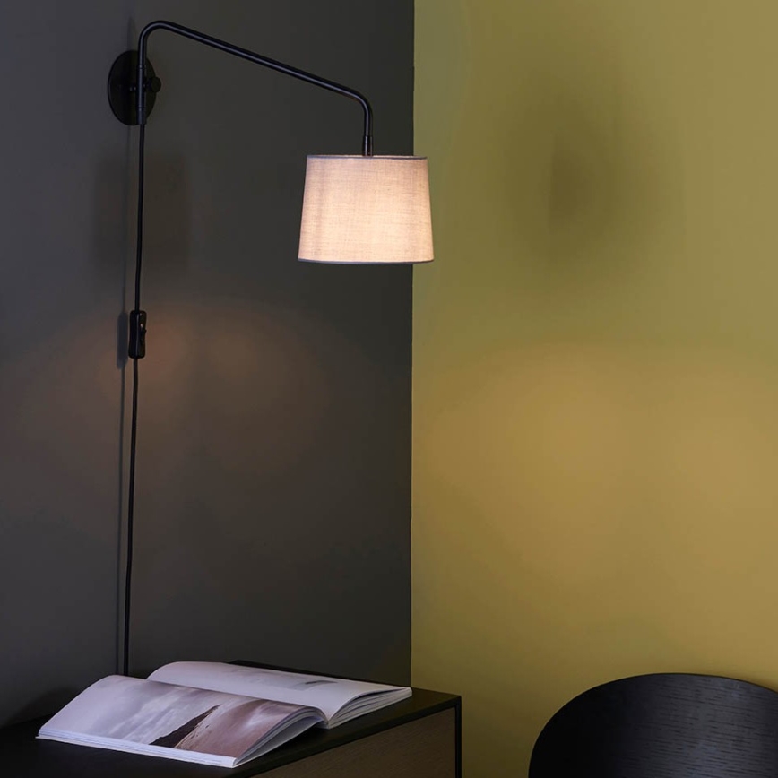 Endon 79500 - Επιτοίχιο φωτιστικό CARLSON 1xE14/40W/230V γκρι/μαύρο