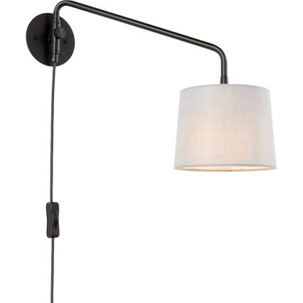 Endon 79500 - Επιτοίχιο φωτιστικό CARLSON 1xE14/40W/230V γκρι/μαύρο