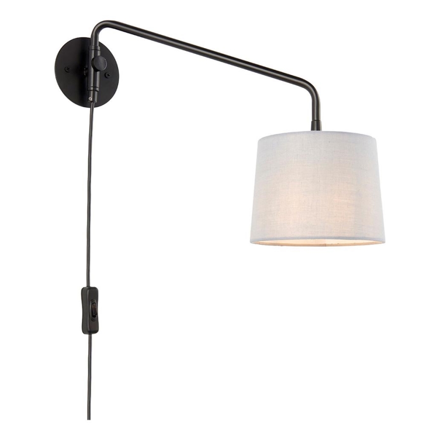 Endon 79500 - Επιτοίχιο φωτιστικό CARLSON 1xE14/40W/230V γκρι/μαύρο