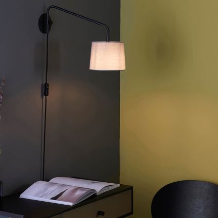 Endon 79500 - Επιτοίχιο φωτιστικό CARLSON 1xE14/40W/230V γκρι/μαύρο