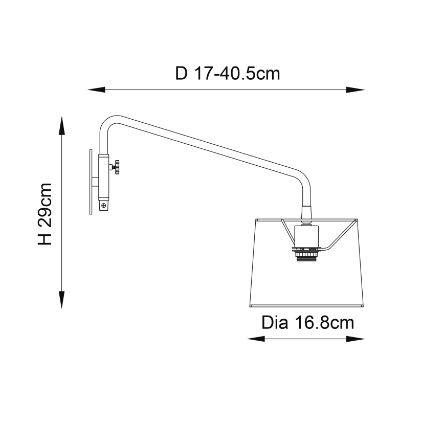 Endon 79500 - Επιτοίχιο φωτιστικό CARLSON 1xE14/40W/230V γκρι/μαύρο