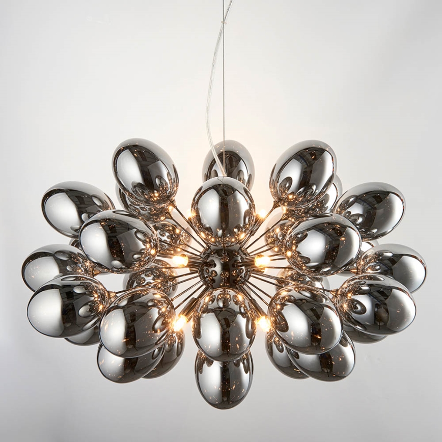 Endon 80124 - Κρεμαστό φωτιστικό οροφής INFINITY 8xG9/28W/230V μαύρο/φιμέ