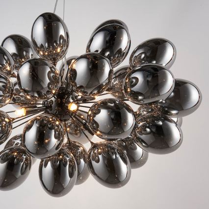 Endon 80124 - Κρεμαστό φωτιστικό οροφής INFINITY 8xG9/28W/230V μαύρο/φιμέ