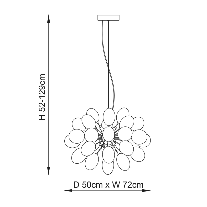 Endon 80124 - Κρεμαστό φωτιστικό οροφής INFINITY 8xG9/28W/230V μαύρο/φιμέ
