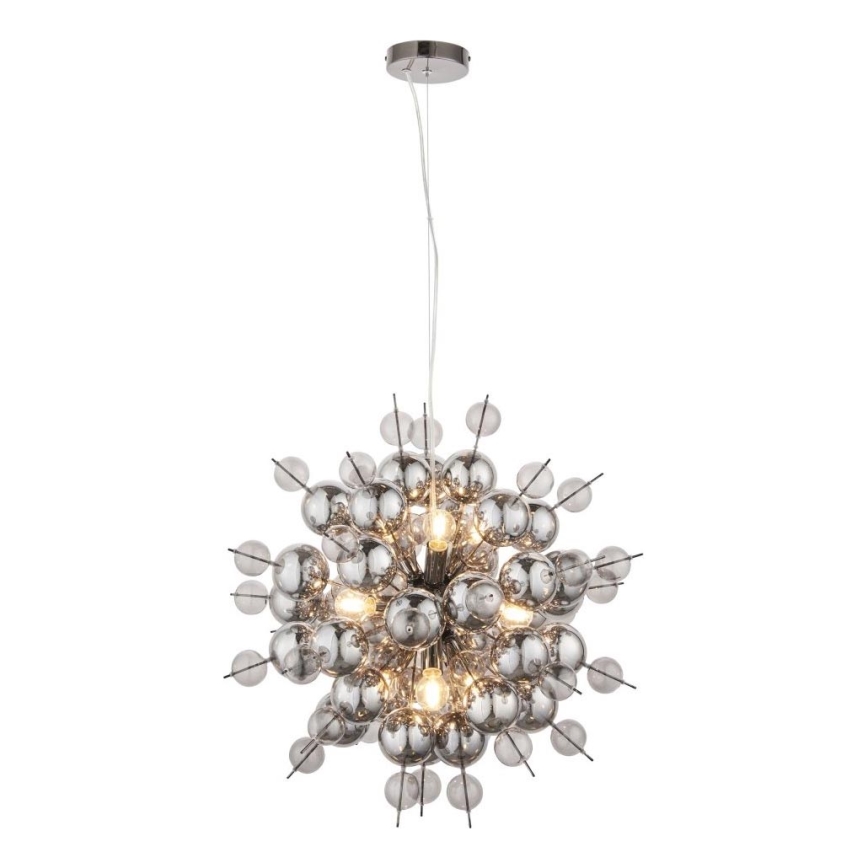 Endon 81583 - Κρεμαστό φωτιστικό με καλώδιο JOULES 9xE14/7W/230V γυαλιστερό χρώμιο/καπνιστό