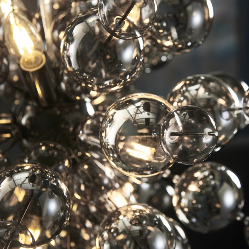 Endon 81583 - Κρεμαστό φωτιστικό με καλώδιο JOULES 9xE14/7W/230V γυαλιστερό χρώμιο/καπνιστό