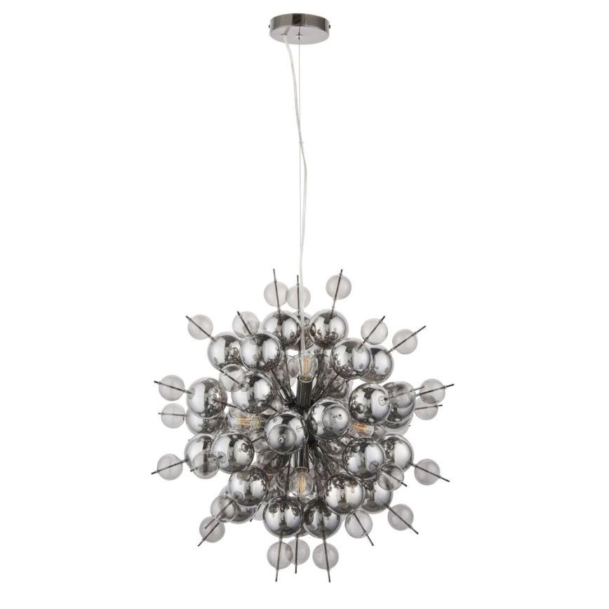 Endon 81583 - Κρεμαστό φωτιστικό με καλώδιο JOULES 9xE14/7W/230V γυαλιστερό χρώμιο/καπνιστό