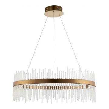 Endon 81908 - Led Dimmable κρεμαστό φωτιστικό οροφής ADRIEL LED/58W/230V 3000K διάμετρος 70 cm χρυσό/διαφανές