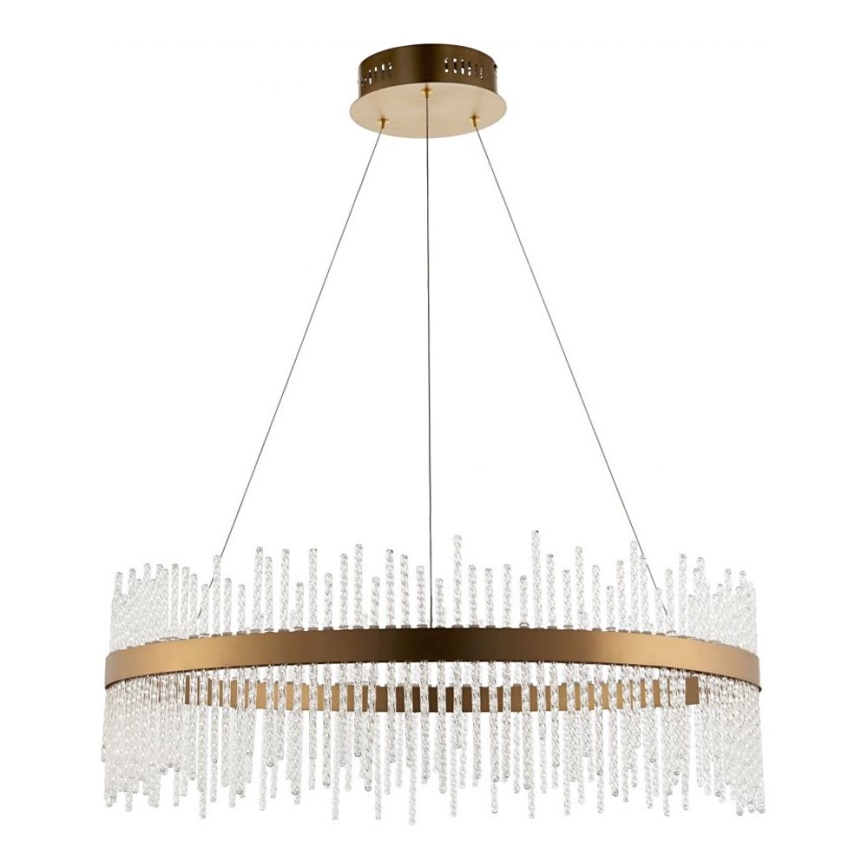 Endon 81908 - Led Dimmable κρεμαστό φωτιστικό οροφής ADRIEL LED/58W/230V 3000K διάμετρος 70 cm χρυσό/διαφανές