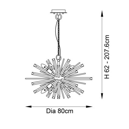 Endon 81935 - Πολυέλαιος με αλυσίδα 8xE14/40W/230V χρυσός