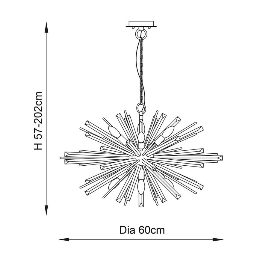 Endon 81936 - Κρεμαστό φωτιστικό με αλυσίδα 6xE14/40W/230V χρυσό