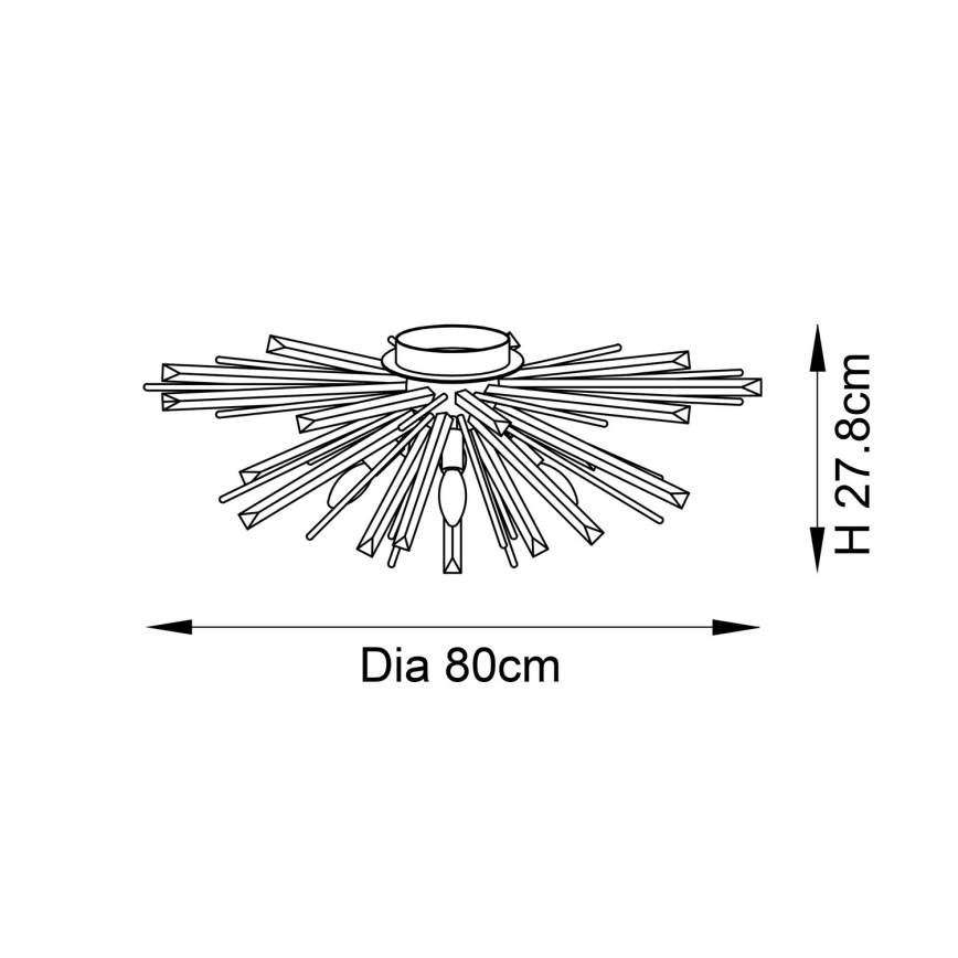 Endon 81937 - Φωτιστικό οροφής 4xE14/40W/230V Ø 80 εκ. χρυσό